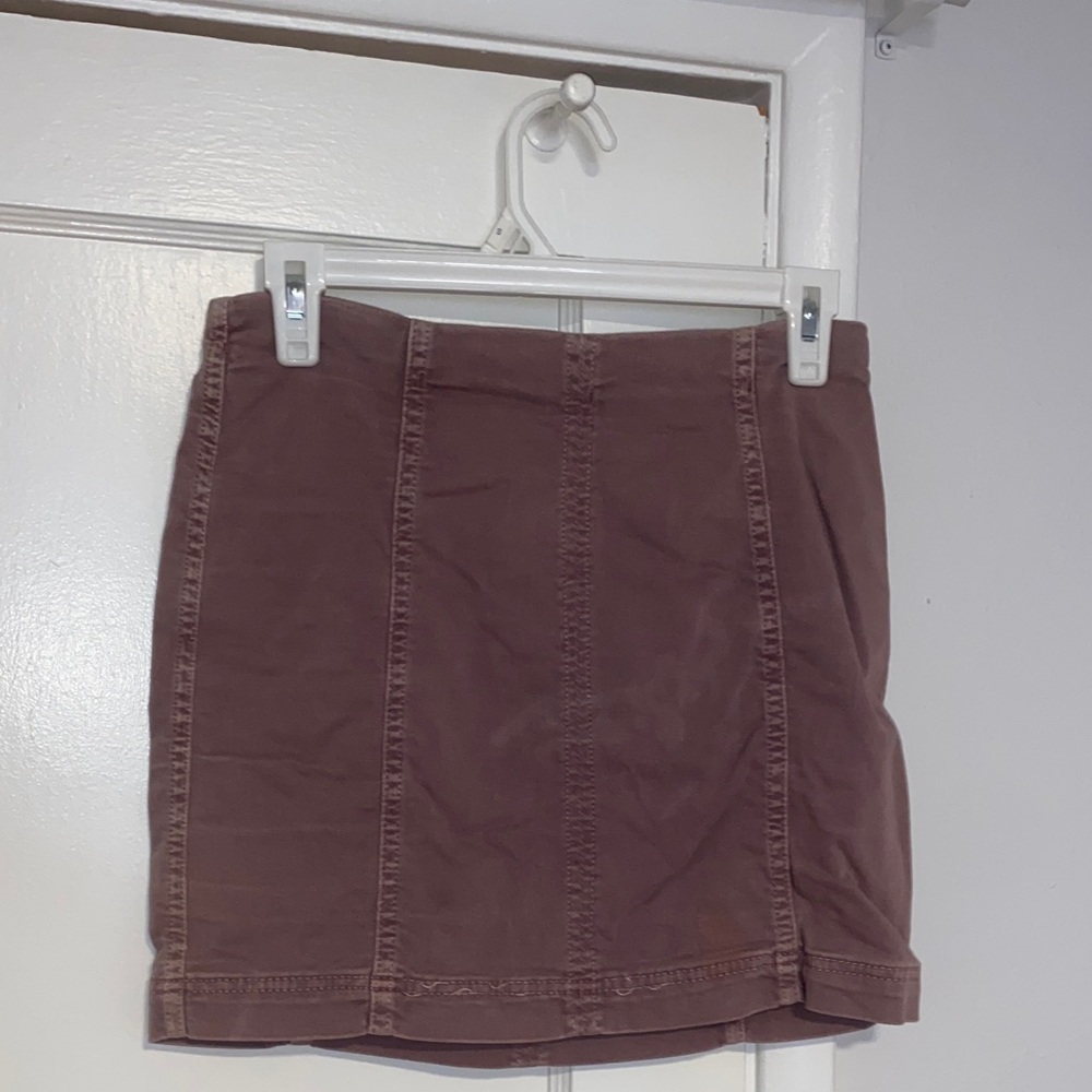Free People Brown Panel Mini Skirt